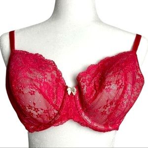 𝅺sexy Victoria’s Secret Lace Padded Bra in Pink Fuchsia Size 38D